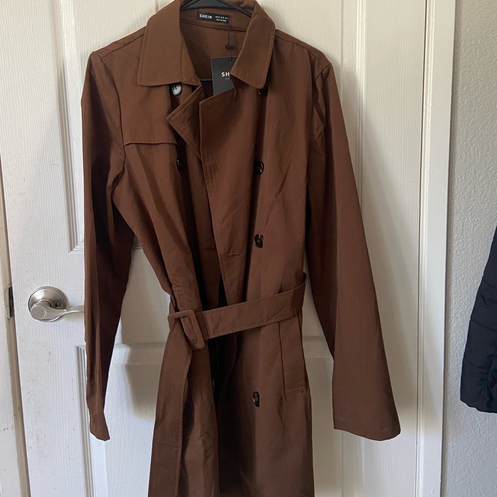 Brown trench coat